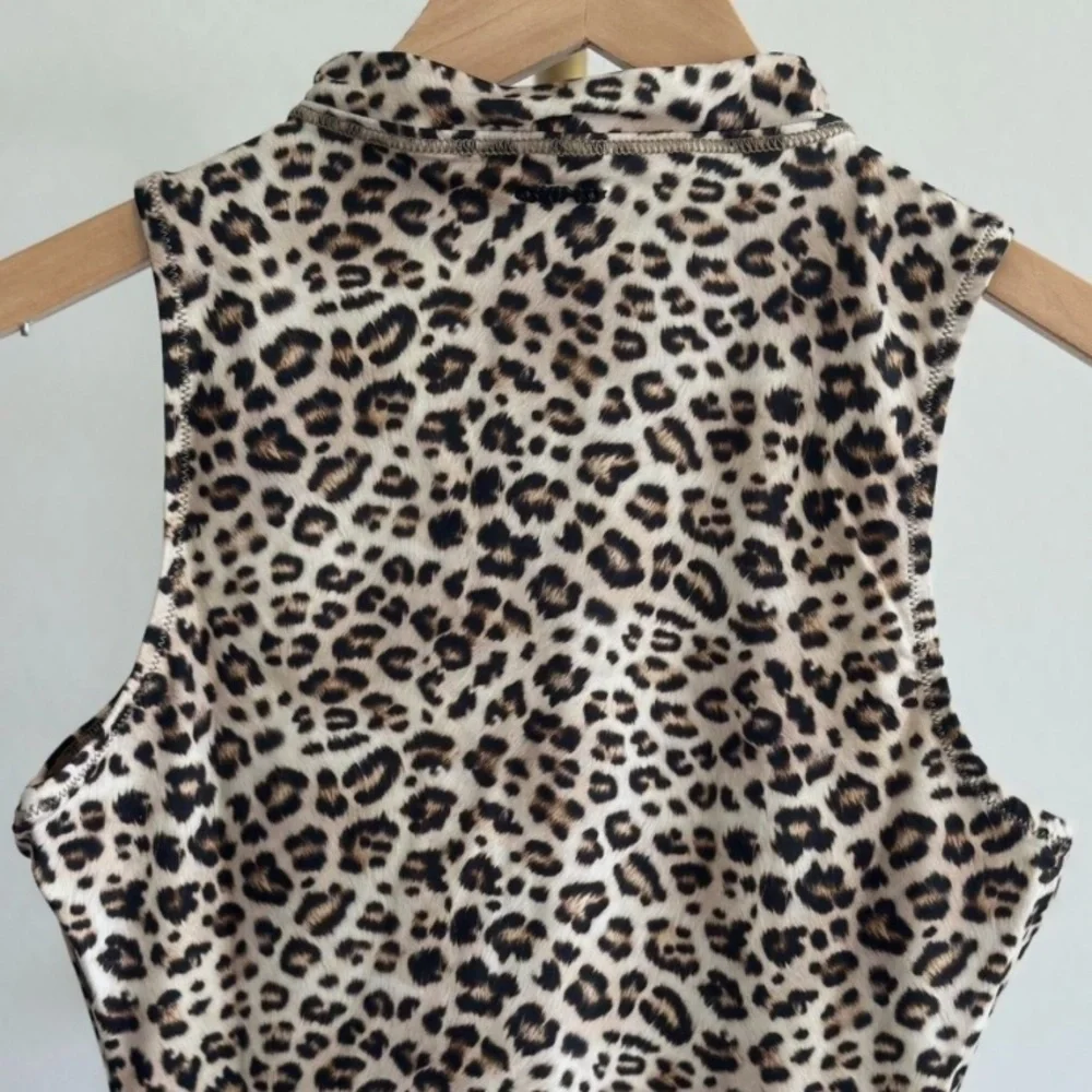 SKIMS Leopard Zip Front One Piece Swimsuit XS